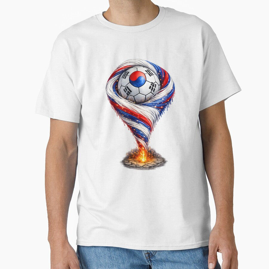 South Korea Football Tornado - Red Blue Vortex Art by FunToTheFullest Unisex T-shirt, Sweatshirt, Hoodie, Long Sleeve Tee - T-Shirt, Sweatshirt, Hoodie