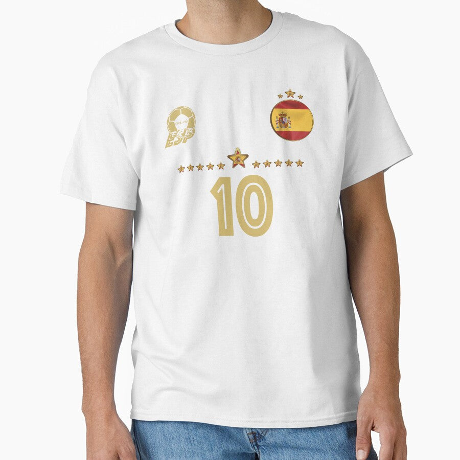 Number 10 Spain Soccer National Team Sport Jersey Fan Design by TroisRois Unisex T-shirt, Sweatshirt, Hoodie, Long Sleeve Tee - T-Shirt, Sweatshirt, Hoodie