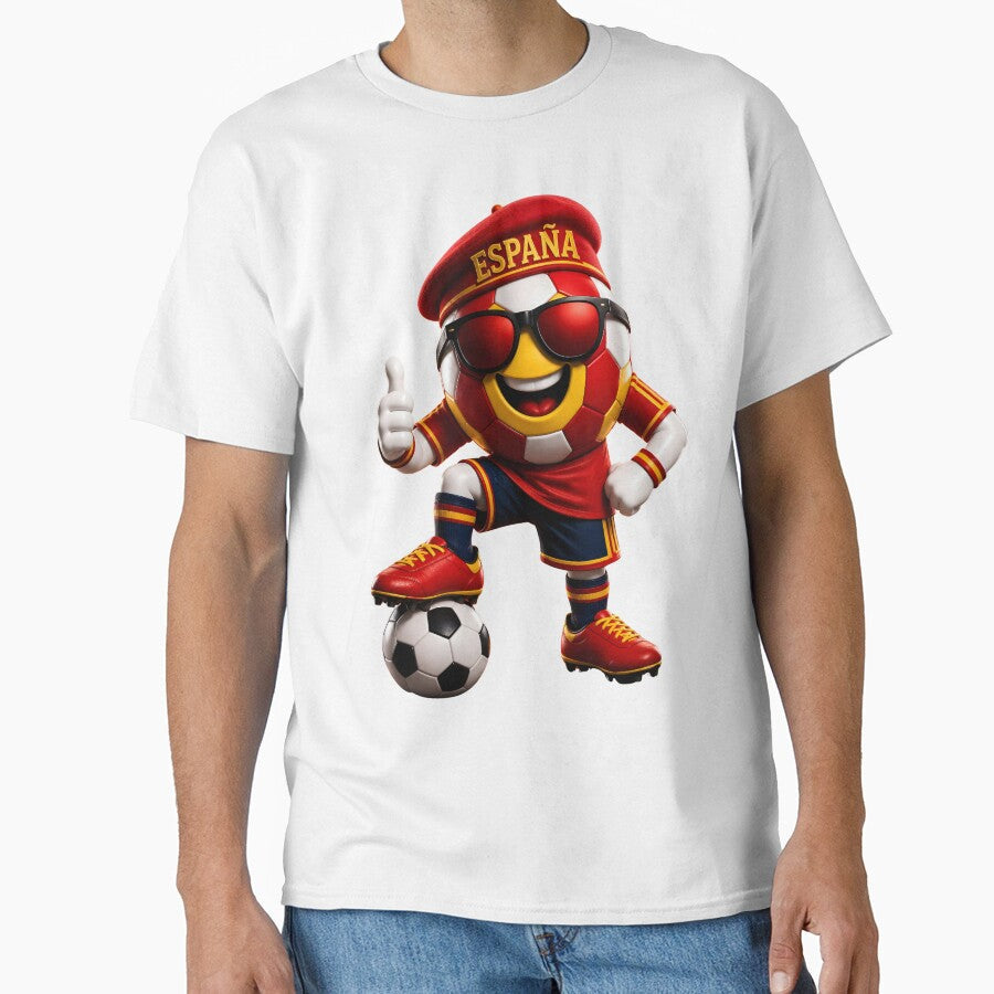Spain Soccer Mascot Funny Football Cartoon Graphic by ArtSpark Studio Unisex T-shirt, Sweatshirt, Hoodie, Long Sleeve Tee - T-Shirt, Sweatshirt, Hoodie