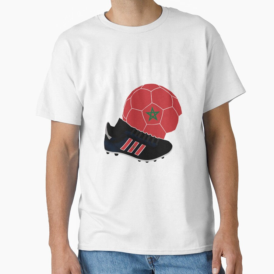 Soccer Morocco Flag T-Shirt Cool Football Jersey Gift Tee by BCNDesign Unisex T-shirt, Sweatshirt, Hoodie, Long Sleeve Tee - T-Shirt, Sweatshirt, Hoodie