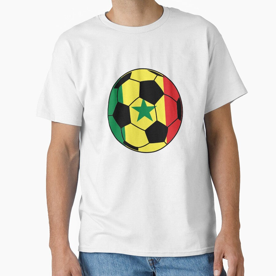 Senegal Flag Soccer Ball by FinalScoreClub Unisex T-shirt, Sweatshirt, Hoodie, Long Sleeve Tee - T-Shirt, Sweatshirt, Hoodie