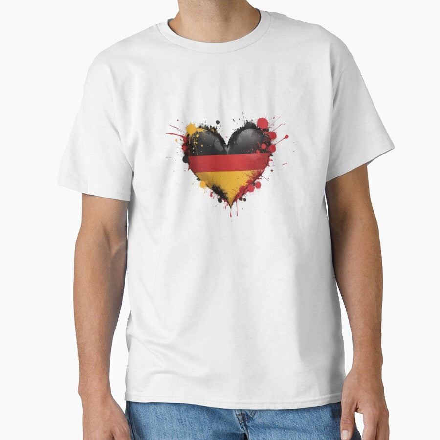 German flag in heart shape black red gold by Ecmoprints Unisex T-shirt, Sweatshirt, Hoodie, Long Sleeve Tee - T-Shirt, Sweatshirt, Hoodie
