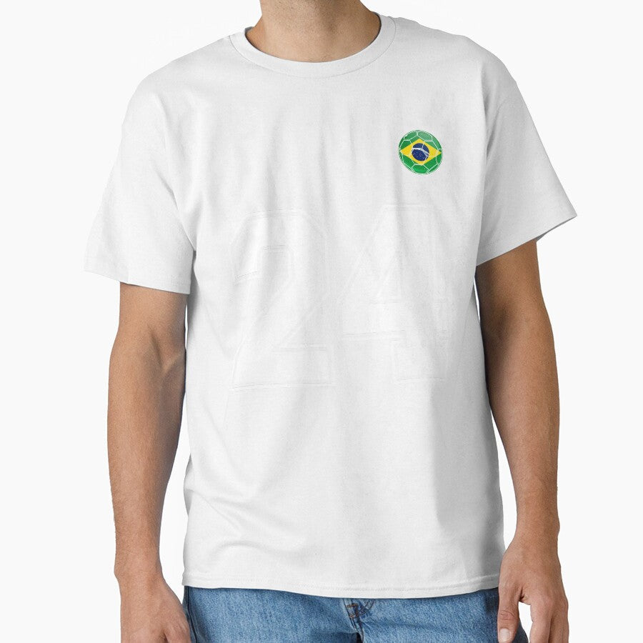 Number 24 Brazil Futbol Football Brazilian soccer Flag Jersey by RoyesButler Unisex T-shirt, Sweatshirt, Hoodie, Long Sleeve Tee - T-Shirt, Sweatshirt, Hoodie