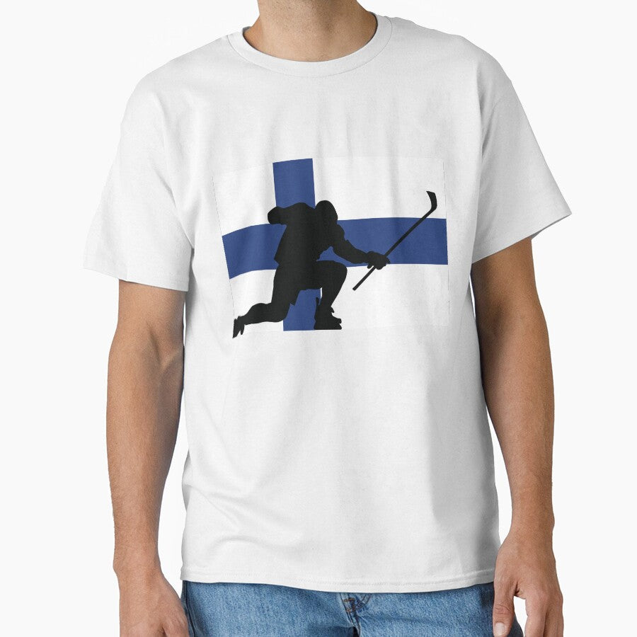 Finland Ice Hockey Silhouette Celebration by CanvasTee Unisex T-shirt, Sweatshirt, Hoodie, Long Sleeve Tee - T-Shirt, Sweatshirt, Hoodie
