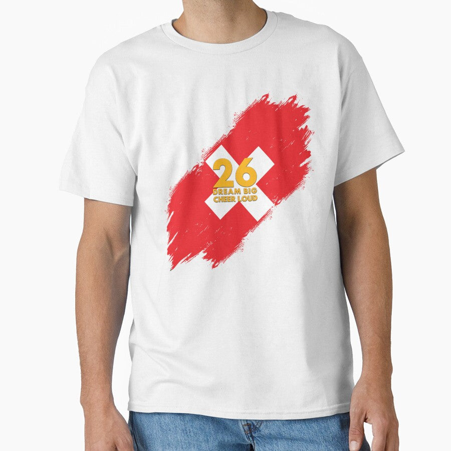 Switzerland Football 2026 Dream Big Cheer Loud by BananaPrint Unisex T-shirt, Sweatshirt, Hoodie, Long Sleeve Tee - T-Shirt, Sweatshirt, Hoodie