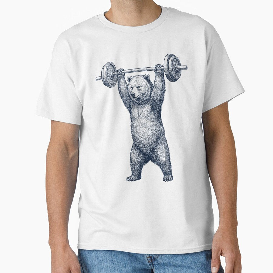 Vintage Bear Weightlifting Deadlift Gym Animal Lover by DoodleTortle Unisex T-shirt, Sweatshirt, Hoodie, Long Sleeve Tee - T-Shirt, Sweatshirt, Hoodie