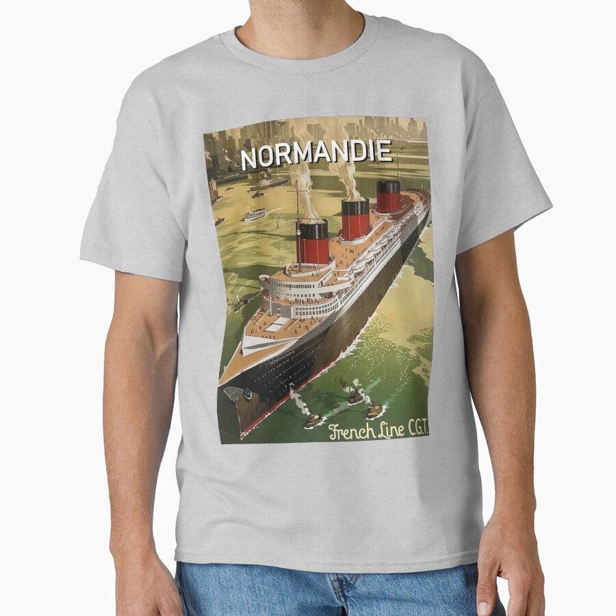 Normandie Liner Paquebot Luxury Cruise Le Havre Southampton New-York by PB Mary Unisex T-shirt, Sweatshirt, Hoodie, Long Sleeve Tee - T-Shirt, Sweatshirt, Hoodie