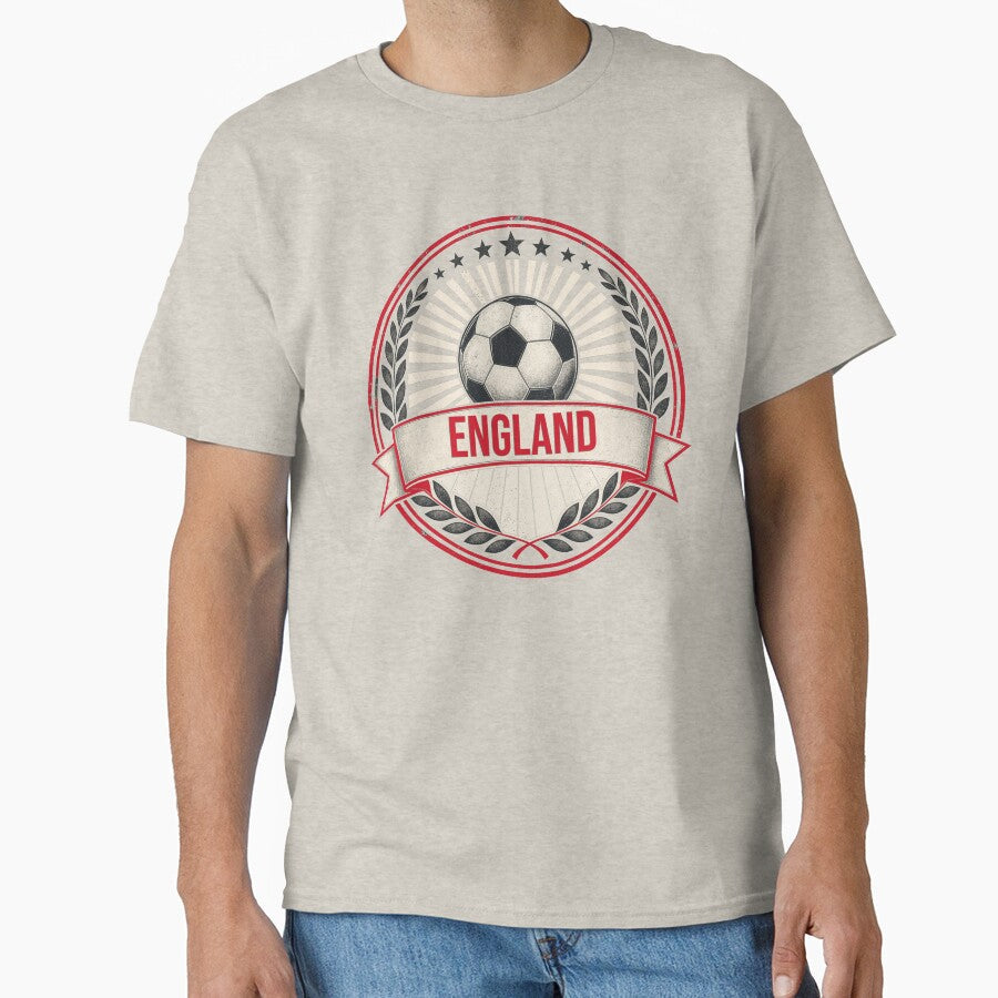 England Vintage Soccer Crest  Retro English Football Badge Fan Emblem by icemanphotos Unisex T-shirt, Sweatshirt, Hoodie, Long Sleeve Tee - T-Shirt, Sweatshirt, Hoodie