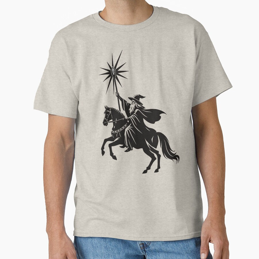 Gandalf the White, in Black. by HauntingAppeal Unisex T-shirt, Sweatshirt, Hoodie, Long Sleeve Tee - T-Shirt, Sweatshirt, Hoodie