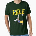 Bicycle Kick - Pele - SOCCER FOOTBALL - BRAZIL GLOBE FLAG YELLOW TEXT version 2 by AMGraphicStudio - T-Shirt, Sweatshirt, Hoodie