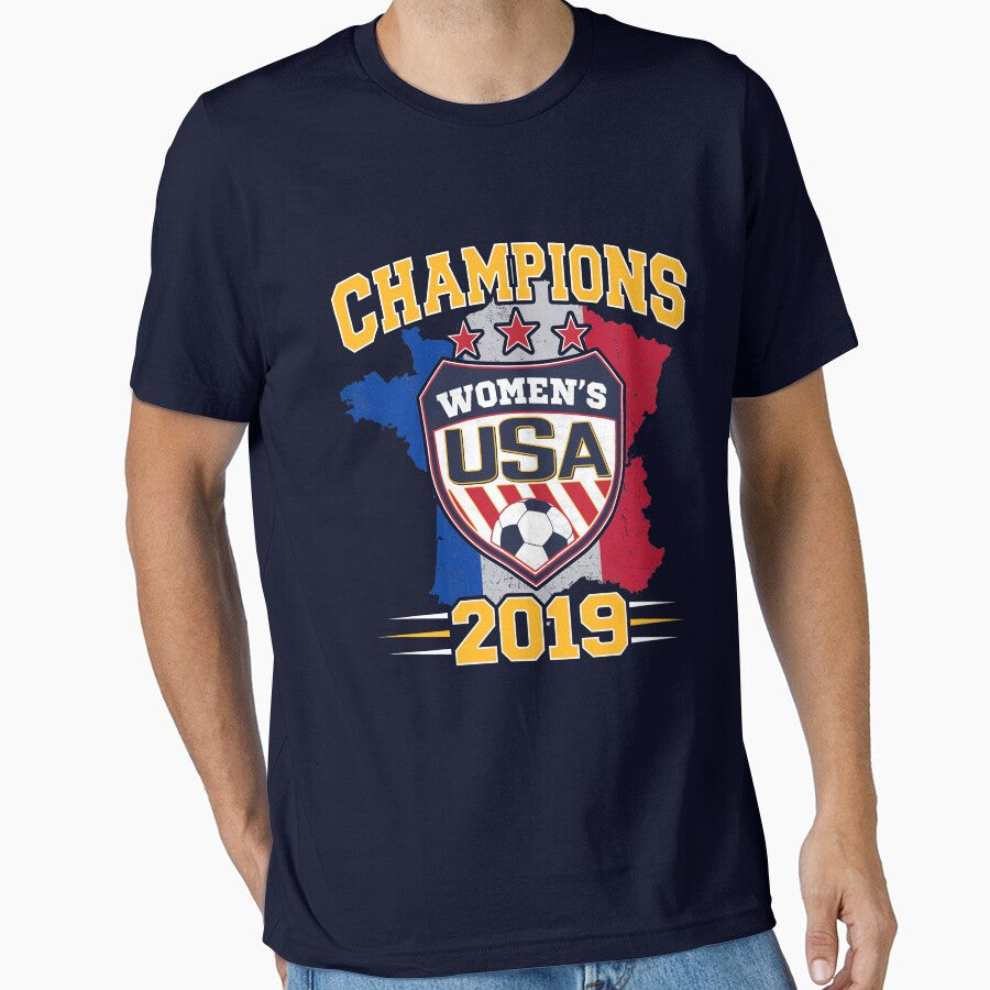 USA World Champions 2019 Women's Soccer Design - France Map on the back by fermo Unisex T-shirt, Sweatshirt, Hoodie, Long Sleeve Tee - T-Shirt, Sweatshirt, Hoodie