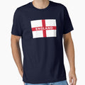 England Flag With Text (On Blue) by STUDIO-72 Unisex T-shirt, Sweatshirt, Hoodie, Long Sleeve Tee - T-Shirt, Sweatshirt, Hoodie