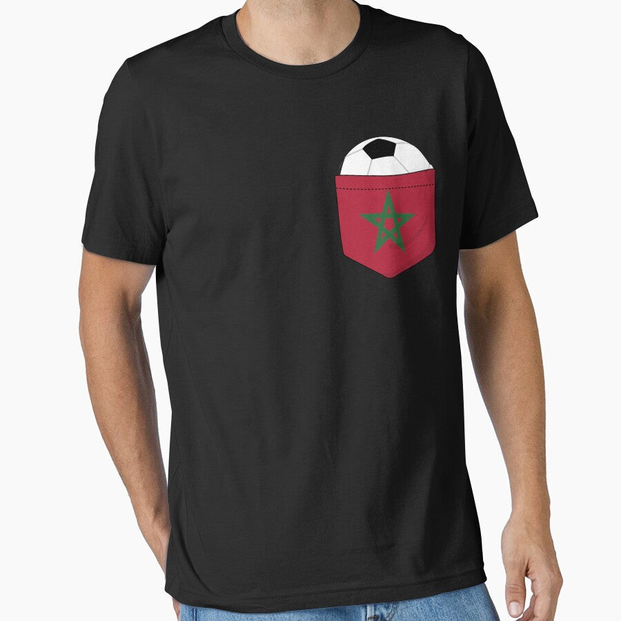 Soccer Morocco in the breast pocket by peter2art Unisex T-shirt, Sweatshirt, Hoodie, Long Sleeve Tee - T-Shirt, Sweatshirt, Hoodie