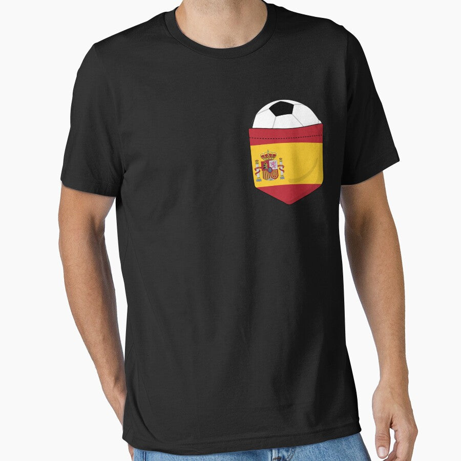 Soccer Spain in the breast pocket by peter2art Unisex T-shirt, Sweatshirt, Hoodie, Long Sleeve Tee - T-Shirt, Sweatshirt, Hoodie
