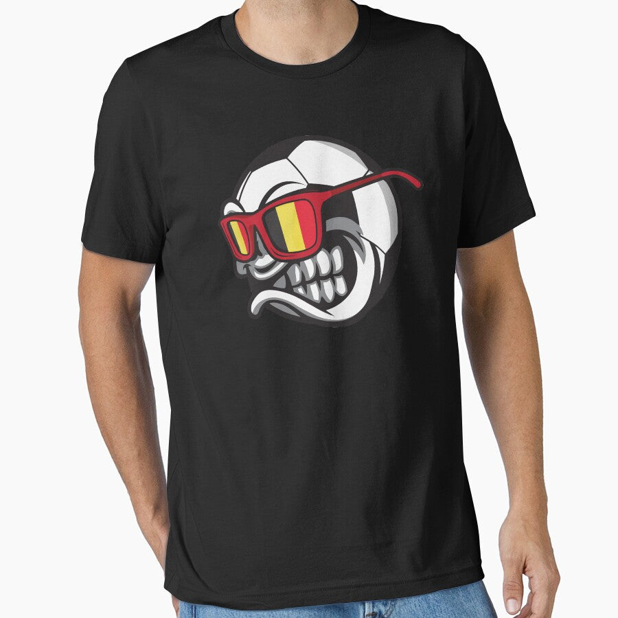 Belgium Angry Soccer Ball with Sunglasses Fan-Shirt by festivalshirt Unisex T-shirt, Sweatshirt, Hoodie, Long Sleeve Tee - T-Shirt, Sweatshirt, Hoodie