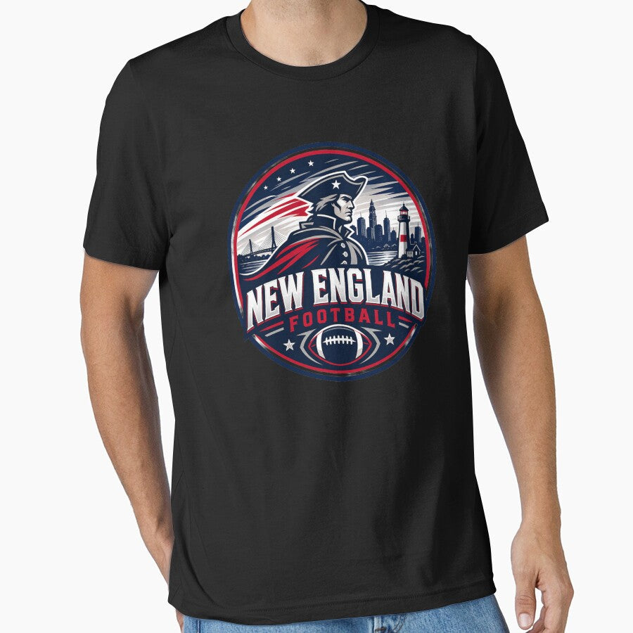 New England Football Heritage Sports Logo Shirt by TKOprintdesigns Unisex T-shirt, Sweatshirt, Hoodie, Long Sleeve Tee - T-Shirt, Sweatshirt, Hoodie
