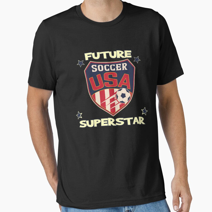 Future Soccer Superstar T-Shirt with USA Logo for kids by fermo Unisex T-shirt, Sweatshirt, Hoodie, Long Sleeve Tee - T-Shirt, Sweatshirt, Hoodie