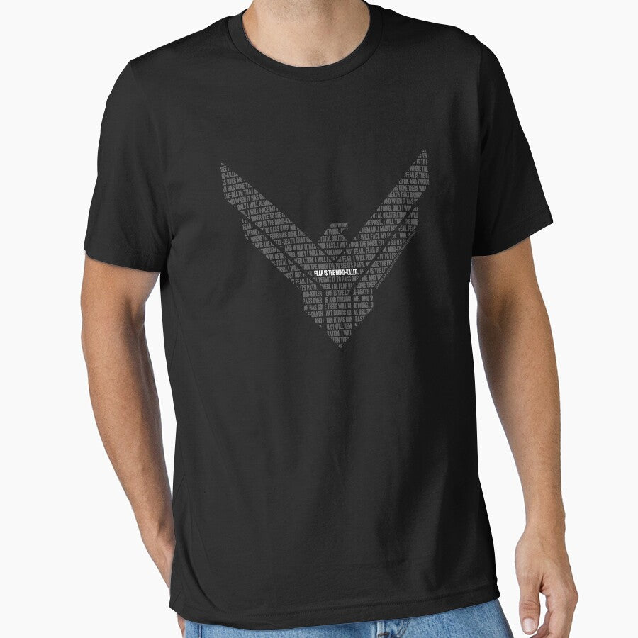 Dune 2021 Litany Against Fear Word Art by Merch-On Unisex T-shirt, Sweatshirt, Hoodie, Long Sleeve Tee - T-Shirt, Sweatshirt, Hoodie