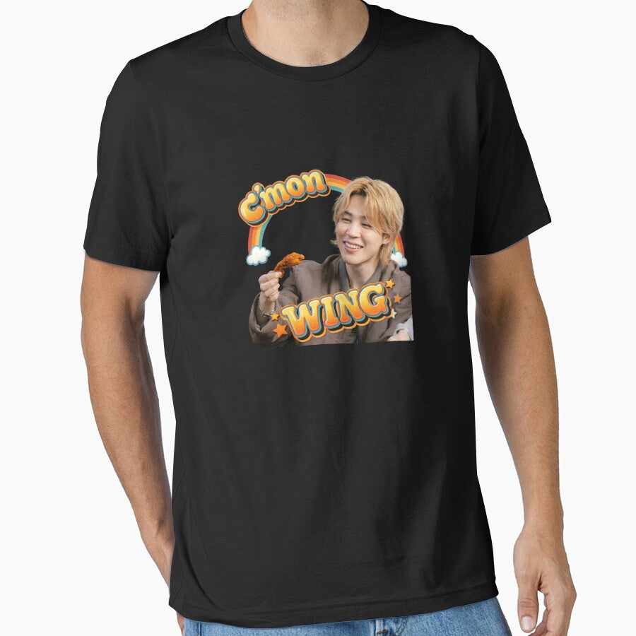 Jimin Hot Ones C'mon Wing by EdwardHLane Unisex T-shirt, Sweatshirt, Hoodie, Long Sleeve Tee - T-Shirt, Sweatshirt, Hoodie