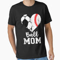 Ball Mom Heart Funny Baseball Soccer Mom by Mitzi12312 Unisex T-shirt, Sweatshirt, Hoodie, Long Sleeve Tee - T-Shirt, Sweatshirt, Hoodie