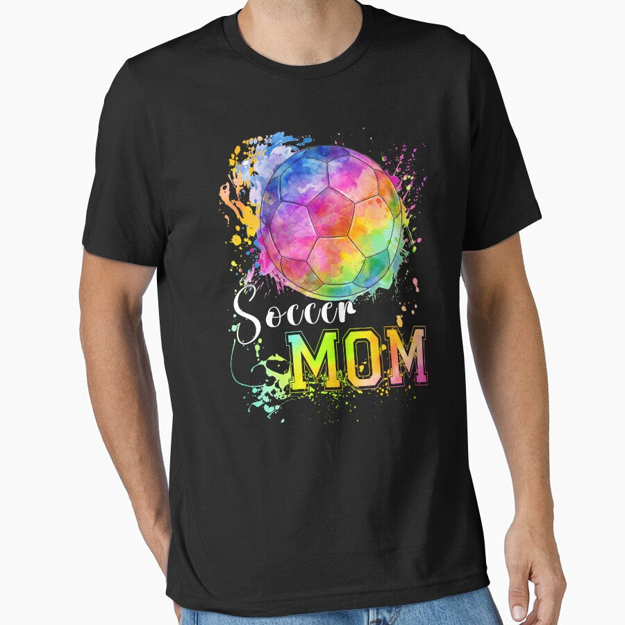 Colorful Soccer Mom Watercolor Splash by LashondaGreen89 Unisex T-shirt, Sweatshirt, Hoodie, Long Sleeve Tee - T-Shirt, Sweatshirt, Hoodie