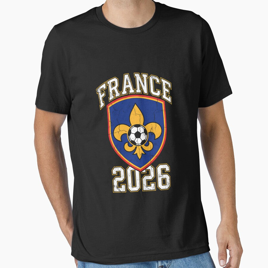 France 2026 Fleur-De-Lis Football Crest by donwolfonline Unisex T-shirt, Sweatshirt, Hoodie, Long Sleeve Tee - T-Shirt, Sweatshirt, Hoodie