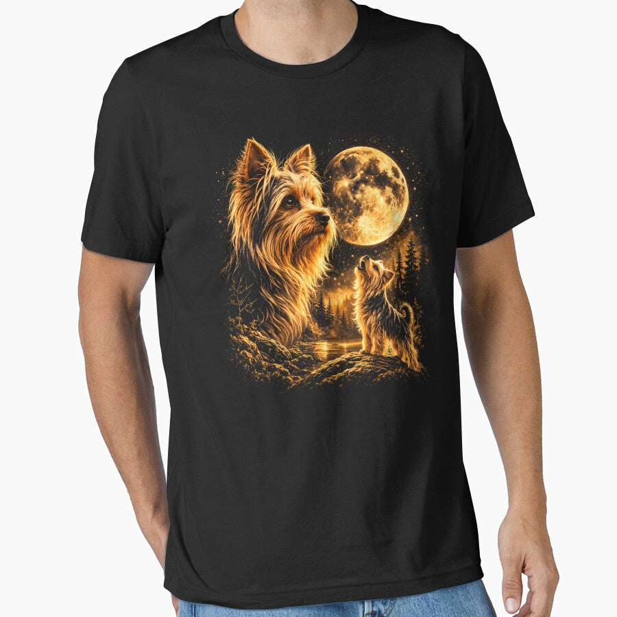 Yorkie Howling to The Moon Vintage 90s Retro Yorkie Graphic by will freed18 Unisex T-shirt, Sweatshirt, Hoodie, Long Sleeve Tee - T-Shirt, Sweatshirt, Hoodie
