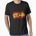 Vintage Spanish National Flag & Soccer Ball Design Cool Gift For Spain Lovers Tourists Souvenir Cool National Spanish Football Fans Gift by FunnySunny T-Shirts - T-Shirt, Sweatshirt, Hoodie
