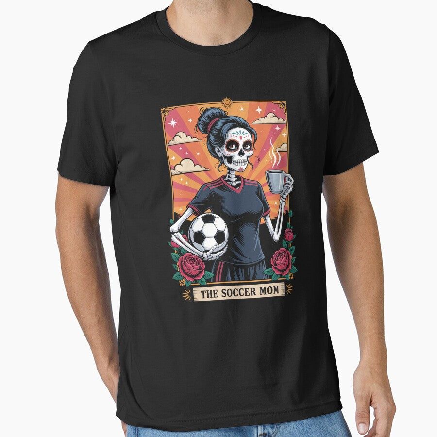 Soccer Mom Tarot Card Skeleton Game Day by RayhendersonArt Unisex T-shirt, Sweatshirt, Hoodie, Long Sleeve Tee - T-Shirt, Sweatshirt, Hoodie