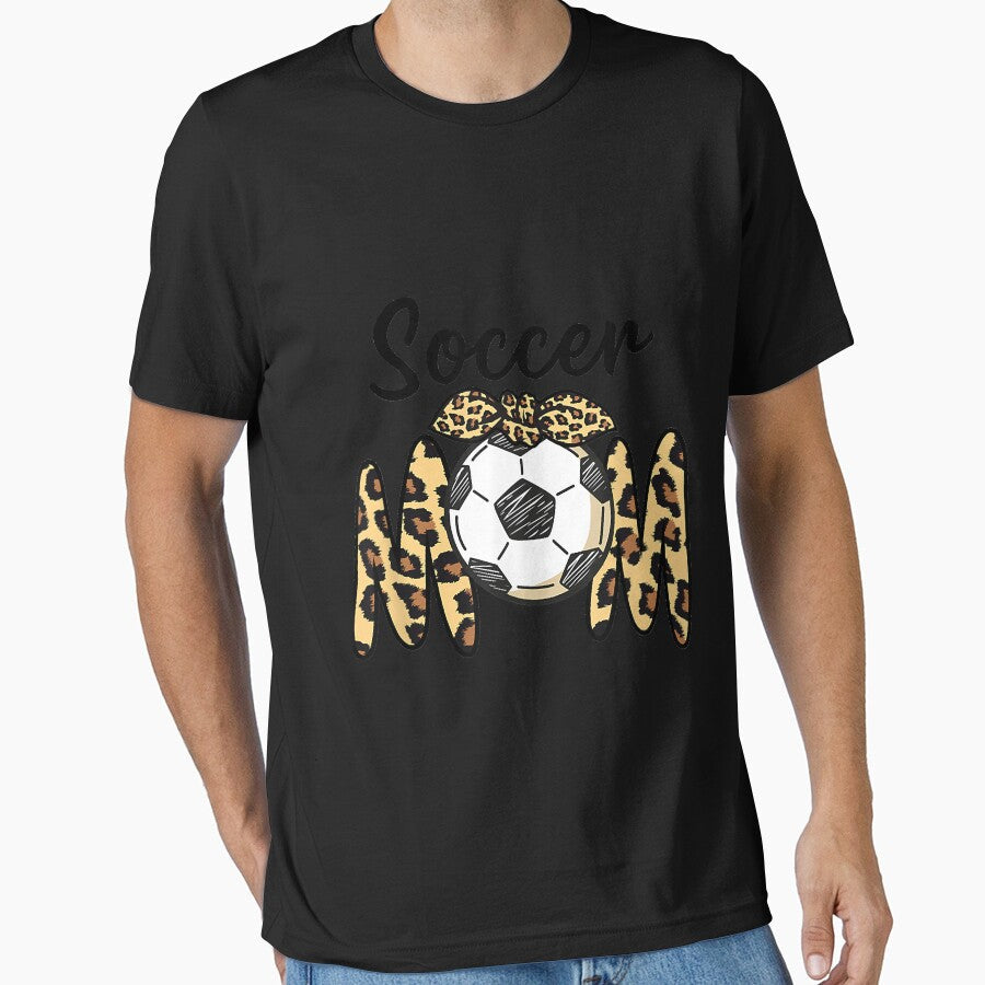 Funny Soccer Mom Leopard print with a bow by Mitzi12312 Unisex T-shirt, Sweatshirt, Hoodie, Long Sleeve Tee - T-Shirt, Sweatshirt, Hoodie
