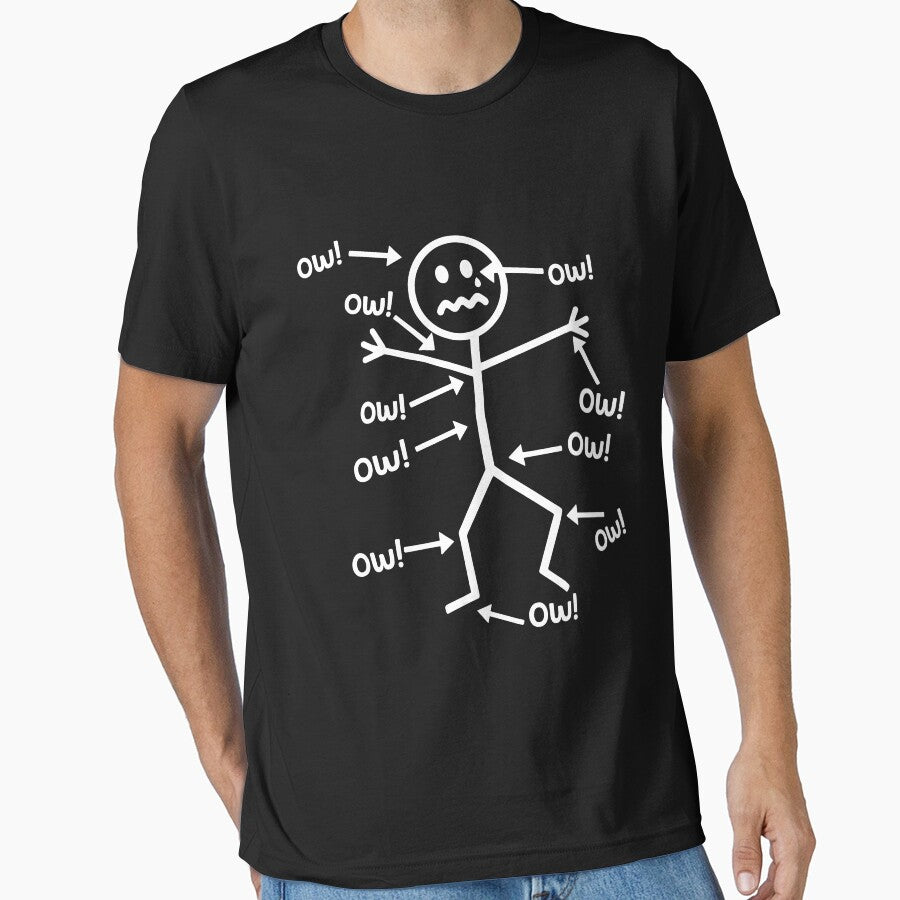 Ow Stick Figure by culturecute Unisex T-shirt, Sweatshirt, Hoodie, Long Sleeve Tee - T-Shirt, Sweatshirt, Hoodie