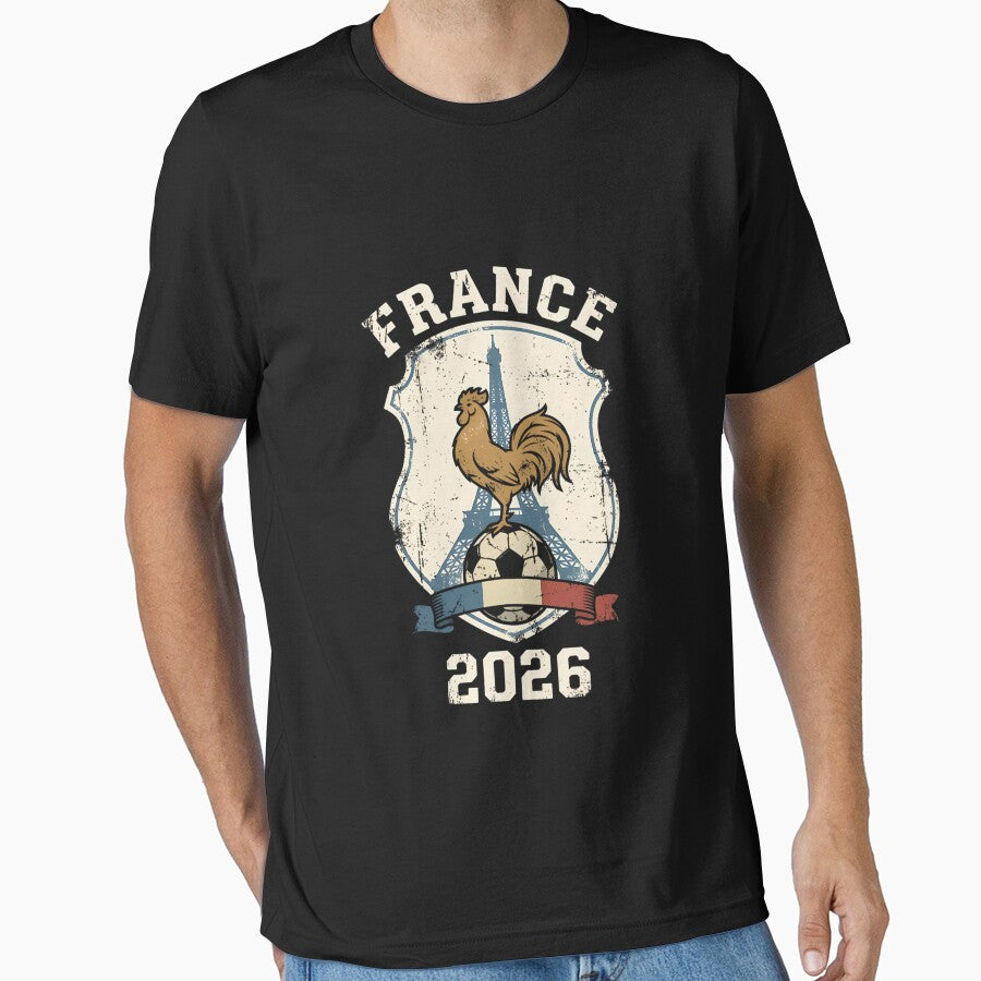France 2026 Football Crest With Rooster by donwolfonline Unisex T-shirt, Sweatshirt, Hoodie, Long Sleeve Tee - T-Shirt, Sweatshirt, Hoodie