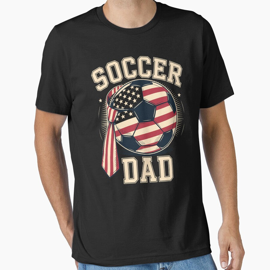 Soccer Dad USA Flag All American Fathers by BlassmausArt Unisex T-shirt, Sweatshirt, Hoodie, Long Sleeve Tee - T-Shirt, Sweatshirt, Hoodie