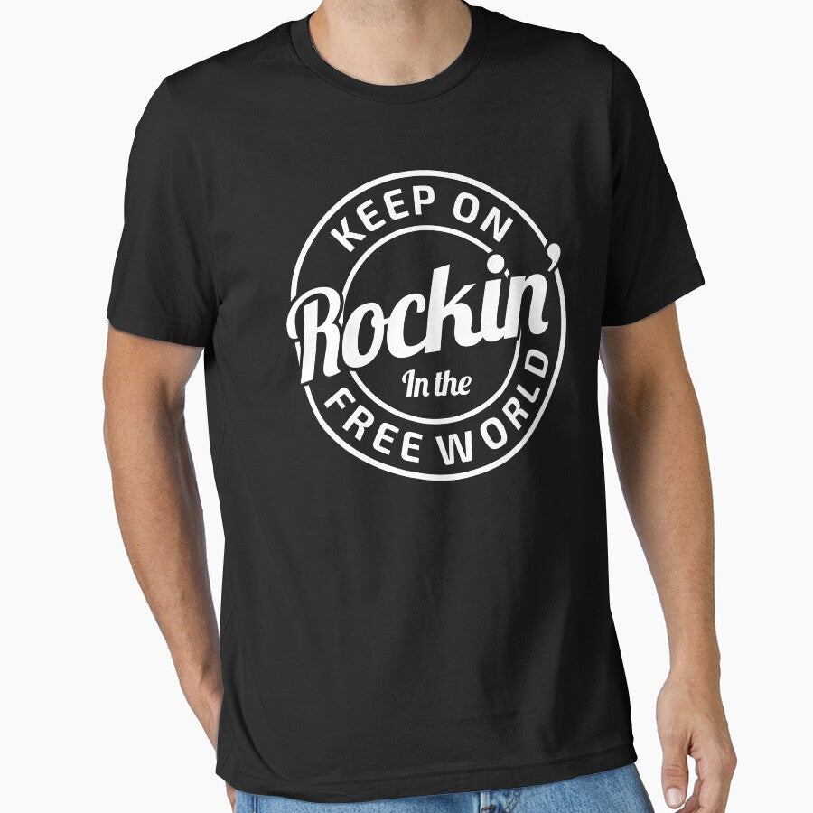Keep On Rockin In The Free World by vonkhalifa15 Unisex T-shirt, Sweatshirt, Hoodie, Long Sleeve Tee - T-Shirt, Sweatshirt, Hoodie