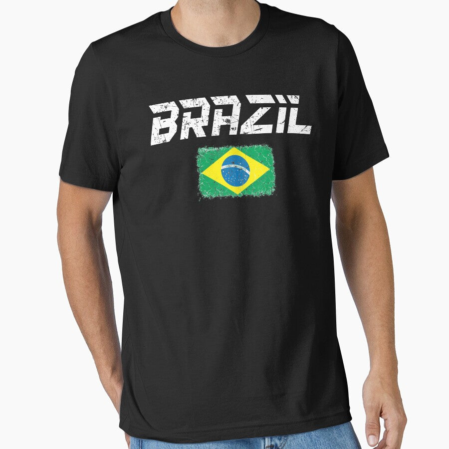 Brazil Soccer Team Fan Football Brazilian Flag 2022 T-Shirt - Brazil T shirt Soccer - Brazil Flag Vintage - Brazilian by Stixdesigns - T-Shirt, Sweatshirt, Hoodie