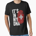It's in my dna Swiss Flag by Crea-mood Unisex T-shirt, Sweatshirt, Hoodie, Long Sleeve Tee - T-Shirt, Sweatshirt, Hoodie