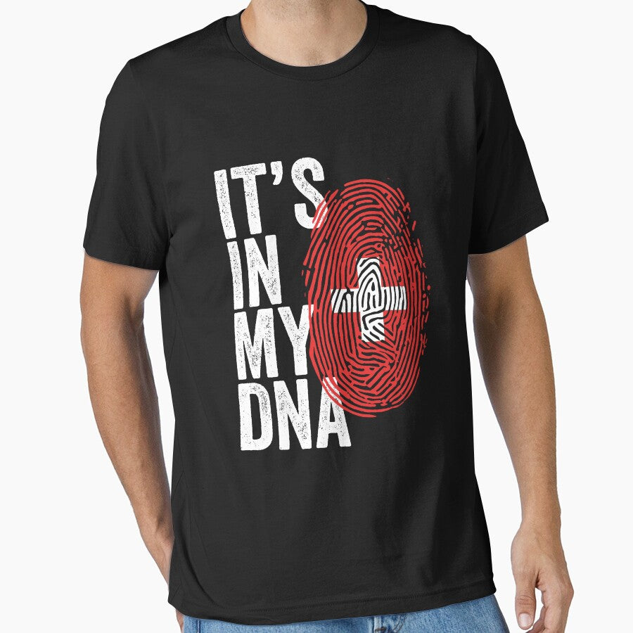 It's in my dna Swiss Flag by Crea-mood Unisex T-shirt, Sweatshirt, Hoodie, Long Sleeve Tee - T-Shirt, Sweatshirt, Hoodie