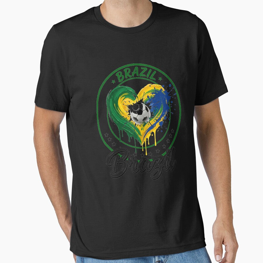 Brazil Brazil Football Soccer Fan Brazilian Patriot Heart by SofenArt Unisex T-shirt, Sweatshirt, Hoodie, Long Sleeve Tee - T-Shirt, Sweatshirt, Hoodie