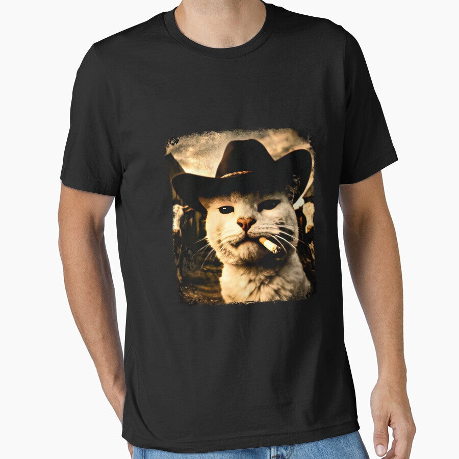 Funny Cowboy Cat by Denisemichels Unisex T-shirt, Sweatshirt, Hoodie, Long Sleeve Tee - T-Shirt, Sweatshirt, Hoodie