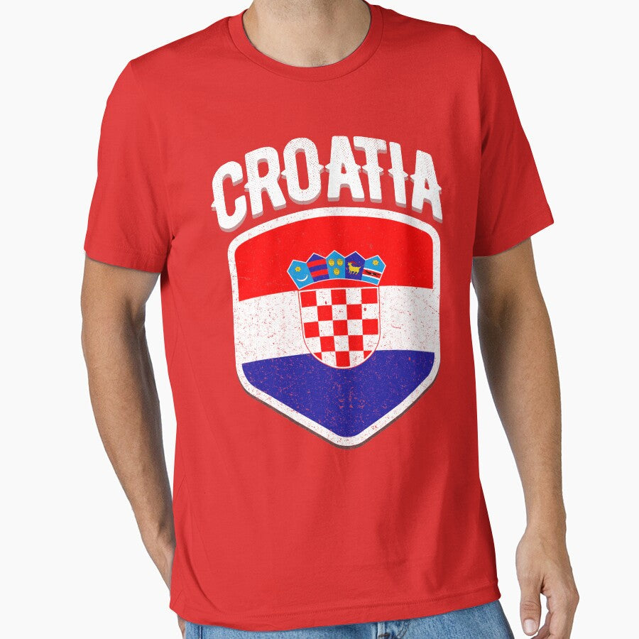 Croatia National Flag World Sport Stadium Fans T Shirt Supporter Jersey Football Cup TShirt by screenworks - T-Shirt, Sweatshirt, Hoodie