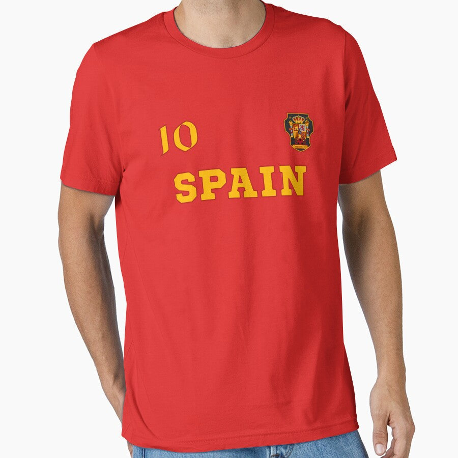 Spain Espana Soccer Design with number 10 by fermo Unisex T-shirt, Sweatshirt, Hoodie, Long Sleeve Tee - T-Shirt, Sweatshirt, Hoodie