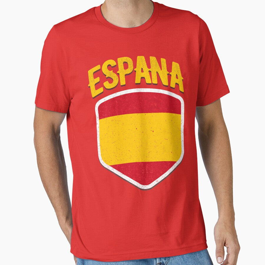 Spain National Flag World Sport Stadium Fans T Shirt Supporter Jersey Football Cup TShirt by screenworks - T-Shirt, Sweatshirt, Hoodie
