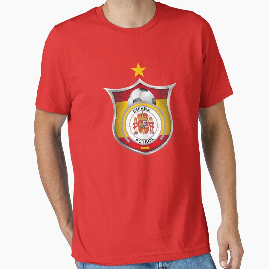 Spain Soccer Shield for World Cup Support by fermo Unisex T-shirt, Sweatshirt, Hoodie, Long Sleeve Tee - T-Shirt, Sweatshirt, Hoodie