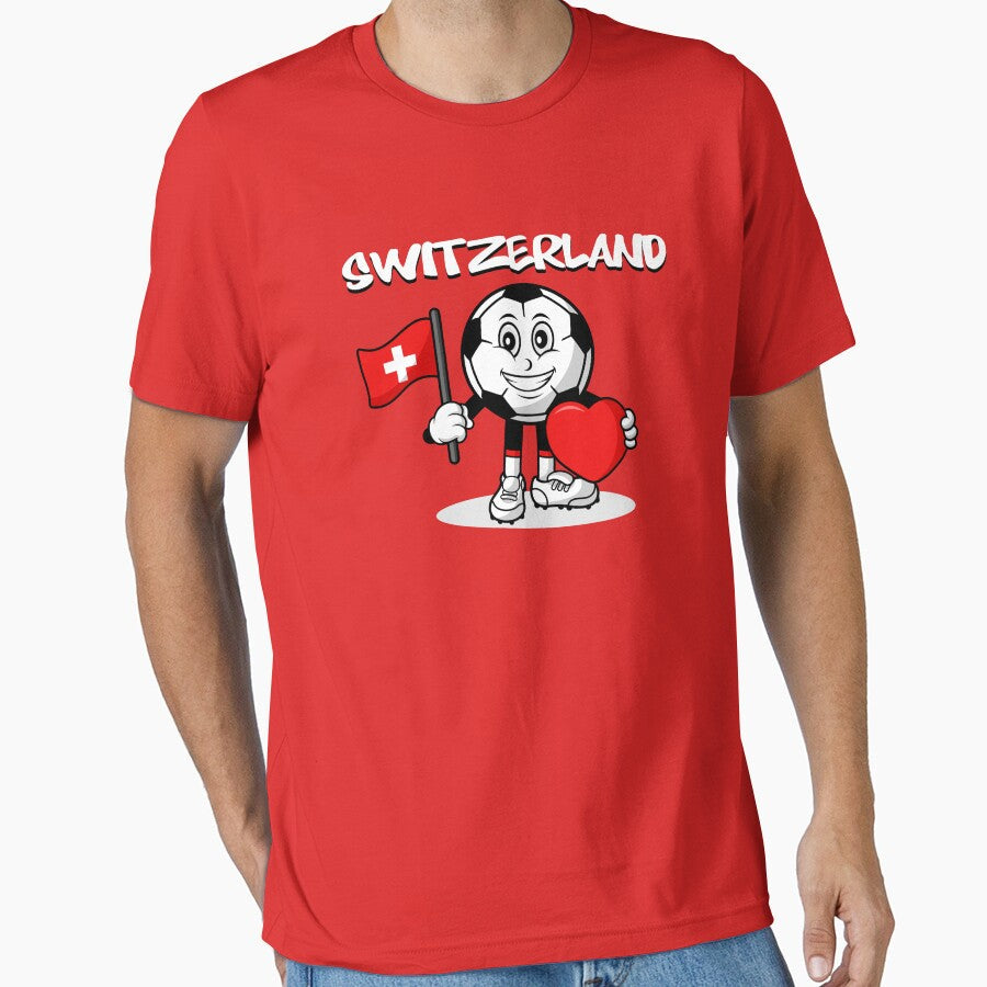 Cute Switzerland Football Lover Design by Salukeart Unisex T-shirt, Sweatshirt, Hoodie, Long Sleeve Tee - T-Shirt, Sweatshirt, Hoodie