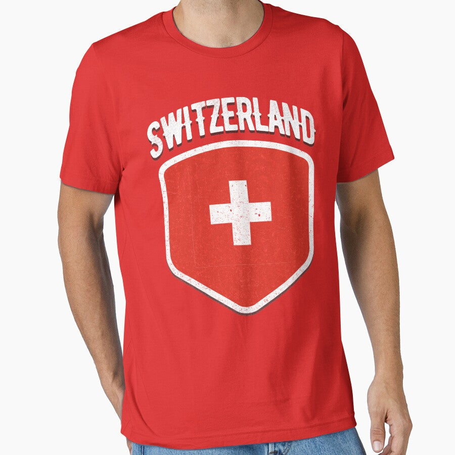 Switzerland World Flag Football T Shirt Soccer Jersey Cup T-Shirt by screenworks Unisex T-shirt, Sweatshirt, Hoodie, Long Sleeve Tee - T-Shirt, Sweatshirt, Hoodie