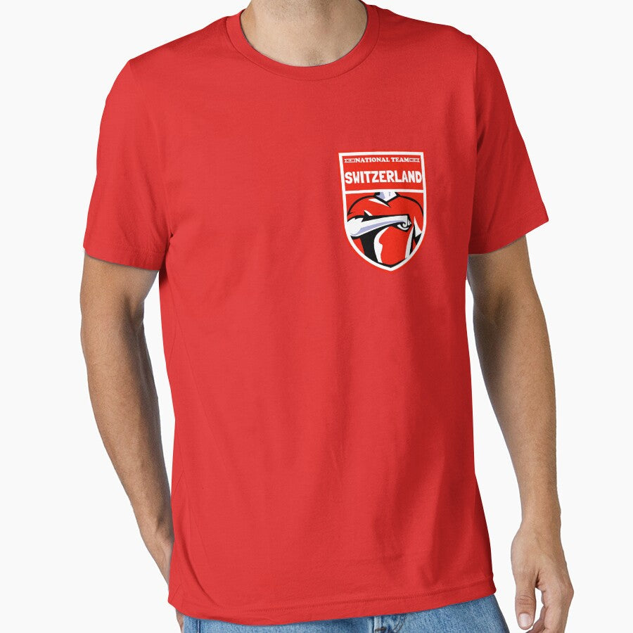 Switzerland National Team Logo by Salukeart Unisex T-shirt, Sweatshirt, Hoodie, Long Sleeve Tee - T-Shirt, Sweatshirt, Hoodie