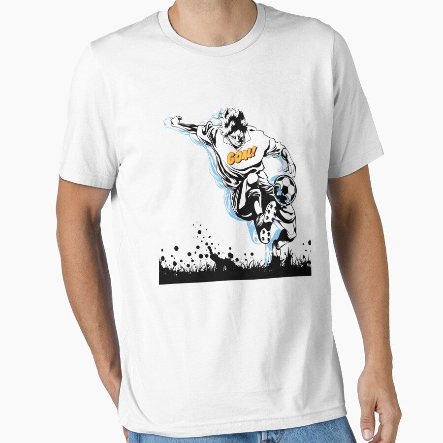 Anime Soccer Star  Dynamic Goal Kick Sports Manga Art by MOTAS FASHION Unisex T-shirt, Sweatshirt, Hoodie, Long Sleeve Tee - T-Shirt, Sweatshirt, Hoodie