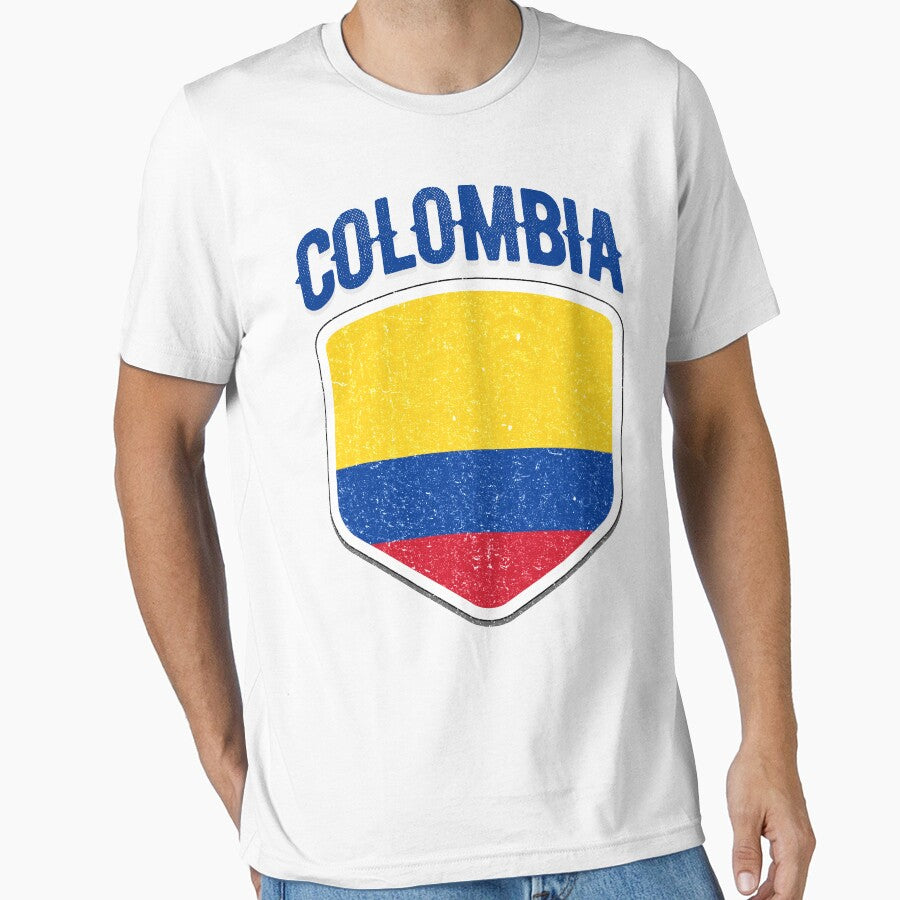 Colombia National Flag World Sport Stadium Fans T Shirt Supporter Jersey Football Cup TShirt by screenworks - T-Shirt, Sweatshirt, Hoodie
