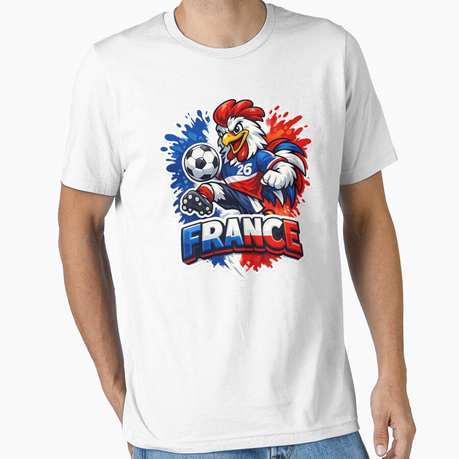France Football Rooster Mascot by Ambroa Stuff Unisex T-shirt, Sweatshirt, Hoodie, Long Sleeve Tee - T-Shirt, Sweatshirt, Hoodie