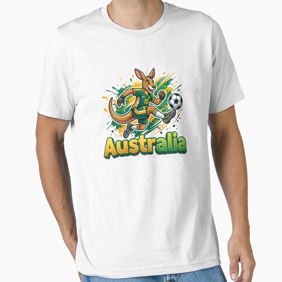 Australia Soccer Kangaroo Mascot by Ambroa Stuff Unisex T-shirt, Sweatshirt, Hoodie, Long Sleeve Tee - T-Shirt, Sweatshirt, Hoodie